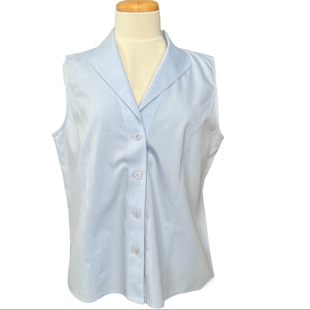 NWT Calvin Klein Button Down Sleeveless Top Shirt Blouse Size 14 - Picture 2 of 13
